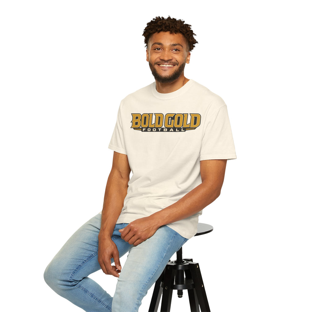 Bold Gold Football T-Shirt — Vintage Sport Tee