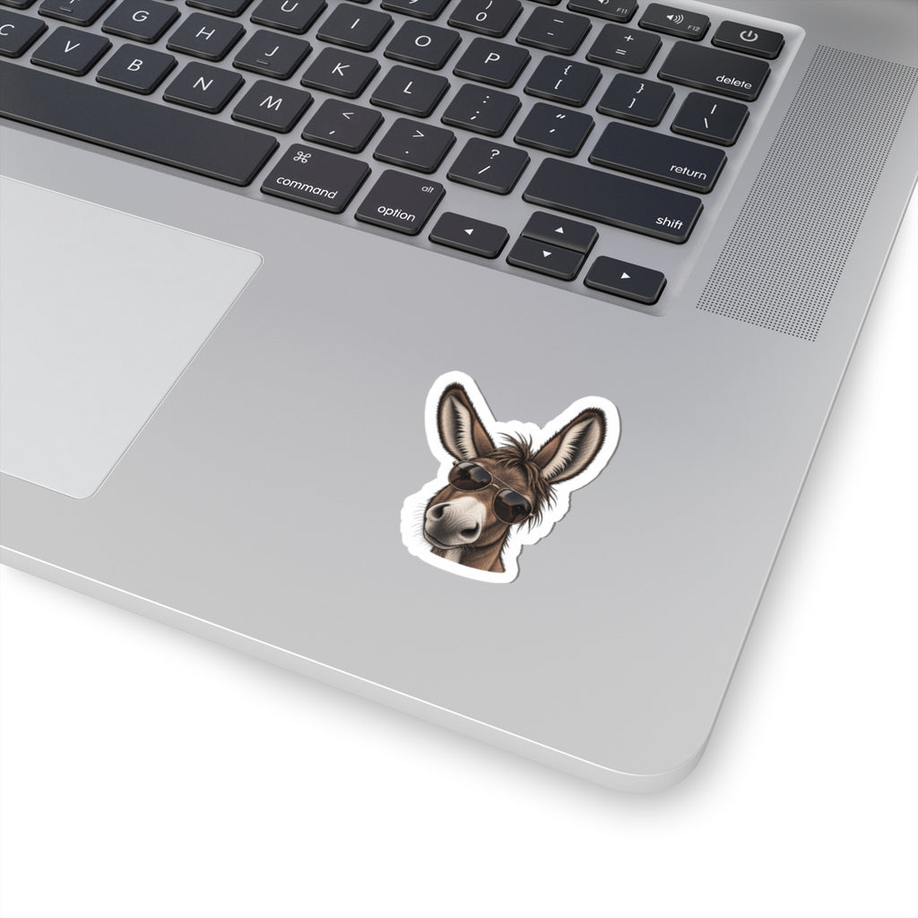 Cool Donkey Sticker — Sunglasses Donkey Kiss-Cut Vinyl Sticker