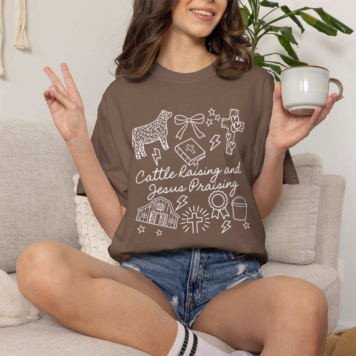 Cattle Raising and Jesus Praising T-Shirt