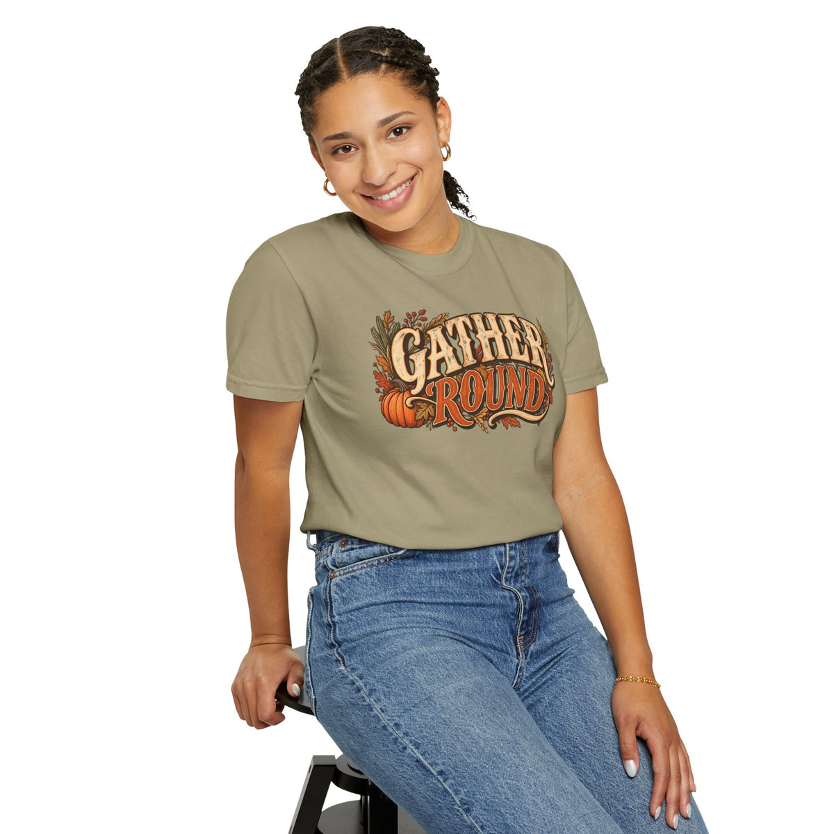 Gather 'Round Fall T-Shirt — Pumpkin Harvest Graphic Tee