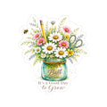 Sticker — “It’s a Good Day to Grow” Mason Jar Wildflower Sticker