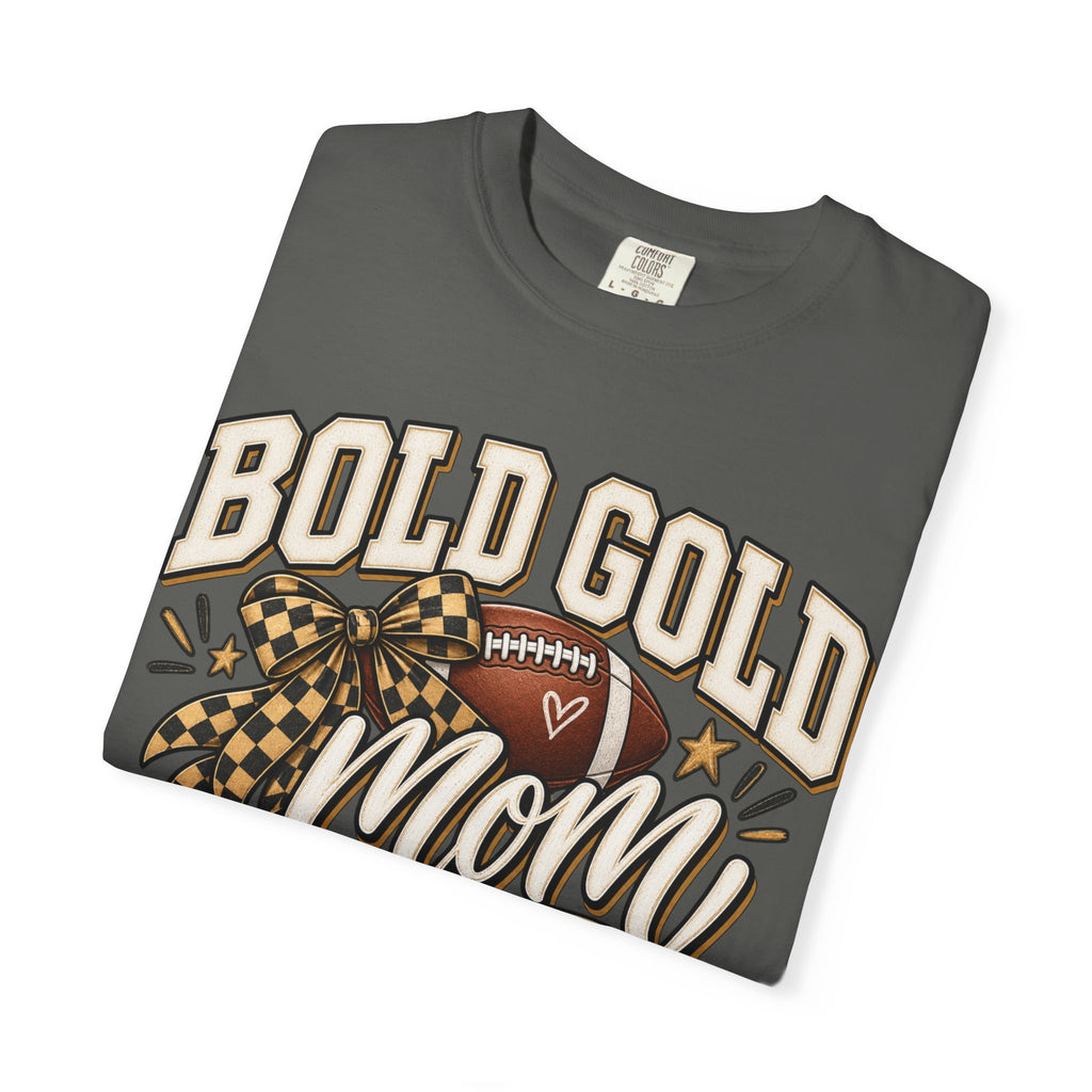 Bold Gold Mom Football T-Shirt – Football Design