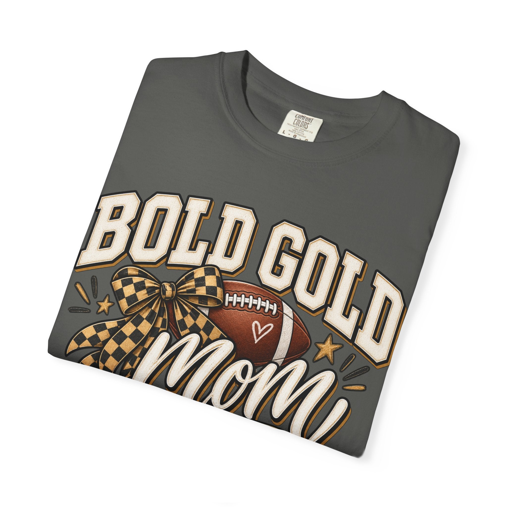 Bold Gold Mom Football T-Shirt – Football Design