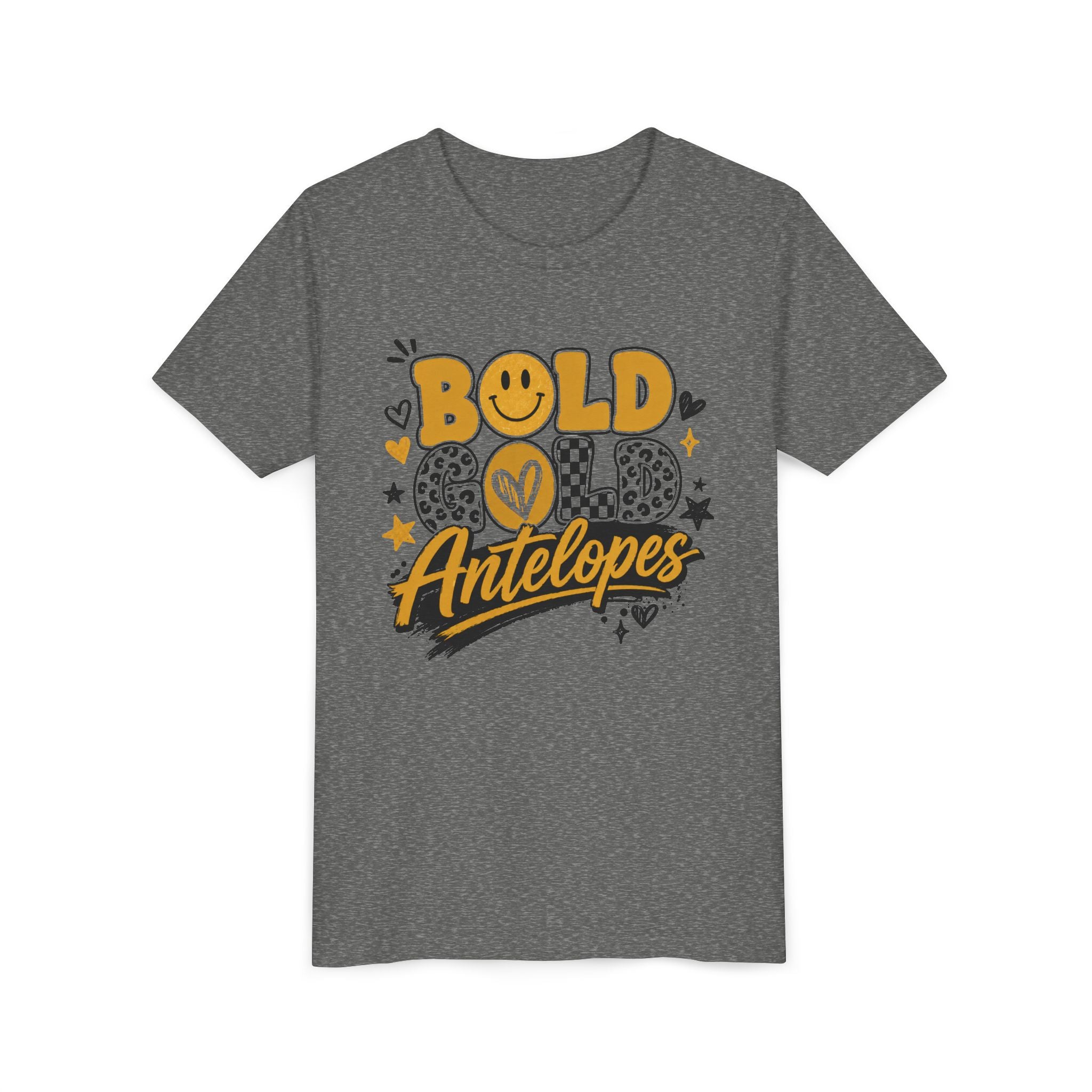 Bold Gold Antelopes Youth Tee — Cheerful School Spirit Graphic Shirt