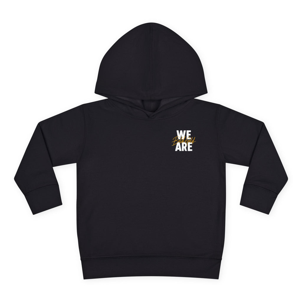 Toddler Hoodie — "WE ARE" Bold Gold Pullover Fleece