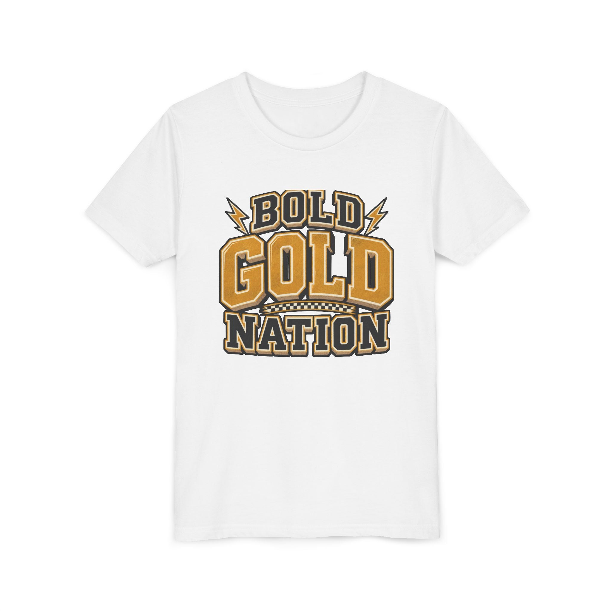 Youth Tee — Bold Gold Nation Graphic Kids Shirt