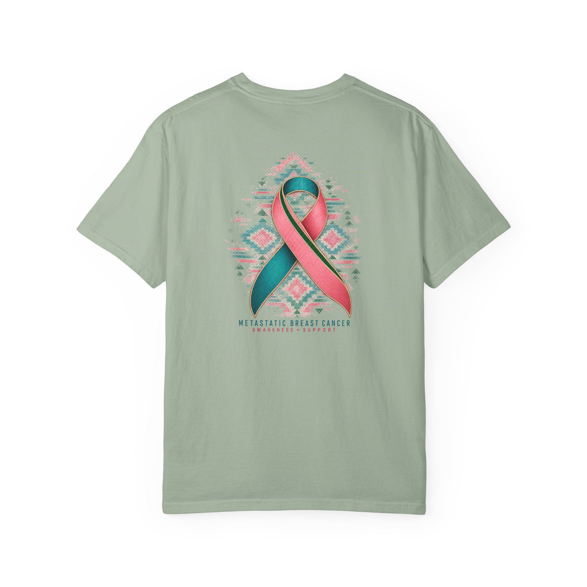 Metastatic Cancer Awareness Ribbon T‑Shirt — Garment‑Dyed Support Tee