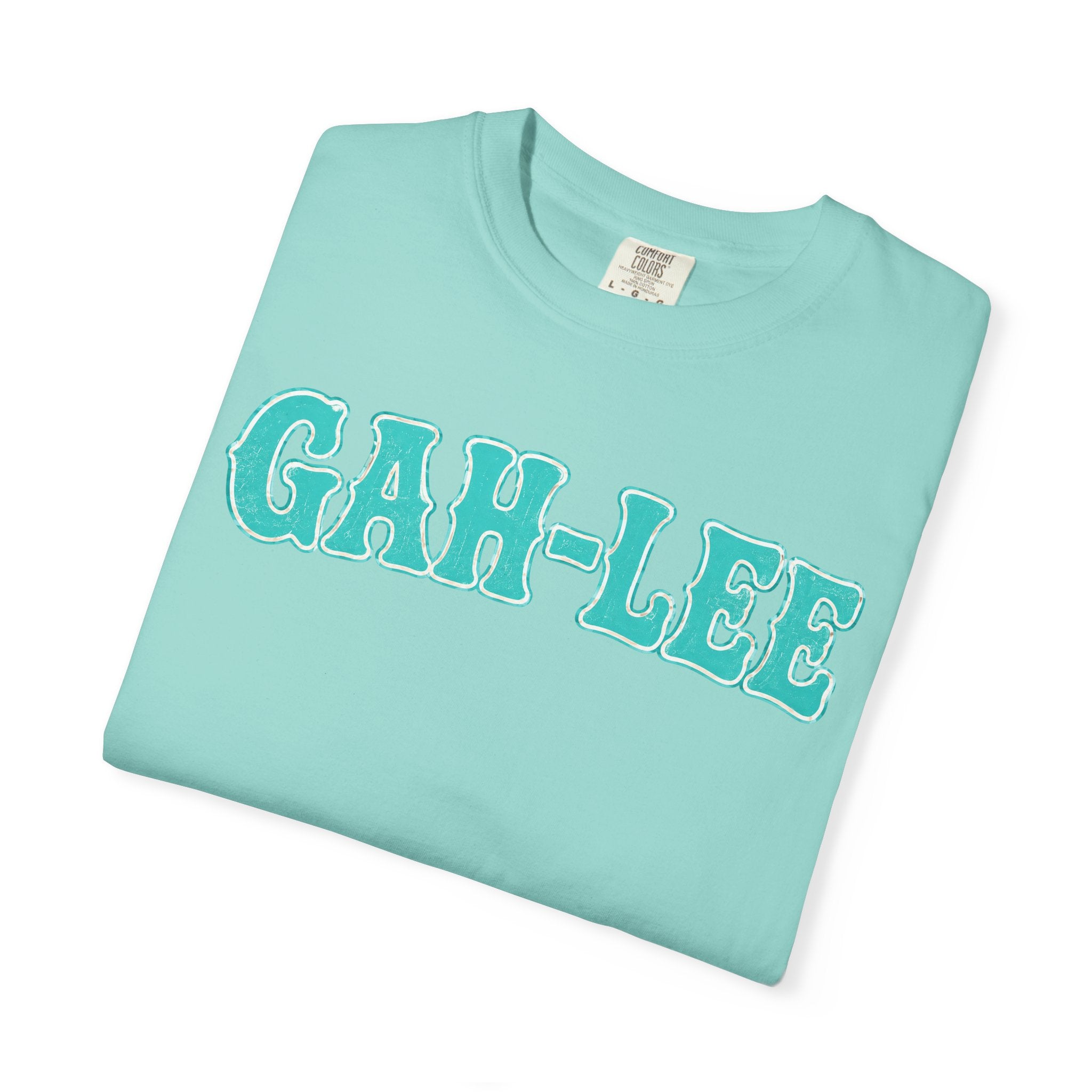 GAH-LEE Graphic T-Shirt — Funny Text Tee, Retro Collegiate Style