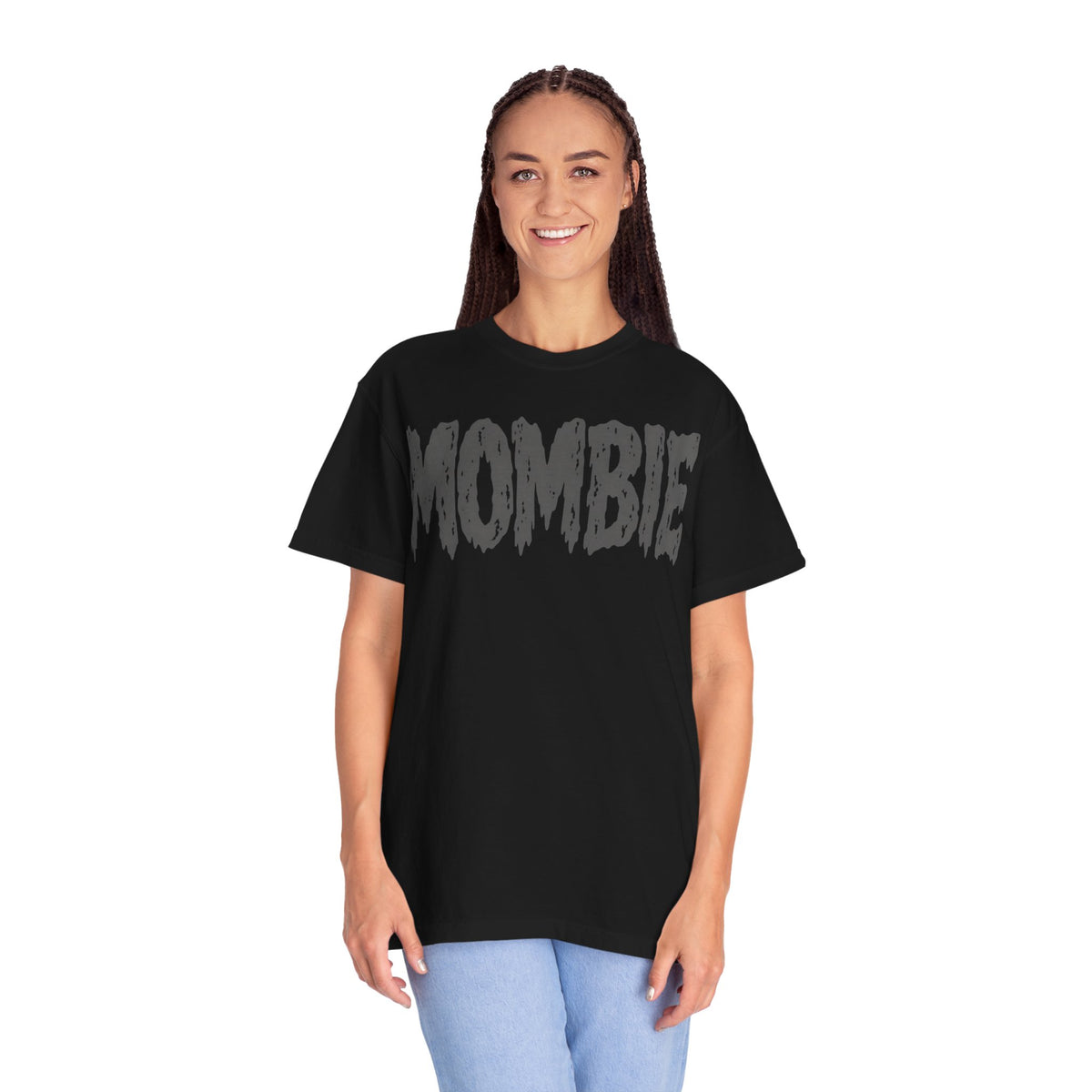 Mombie Graphic T‑Shirt — Funny Mom Zombie Tee for Halloween & New Parents