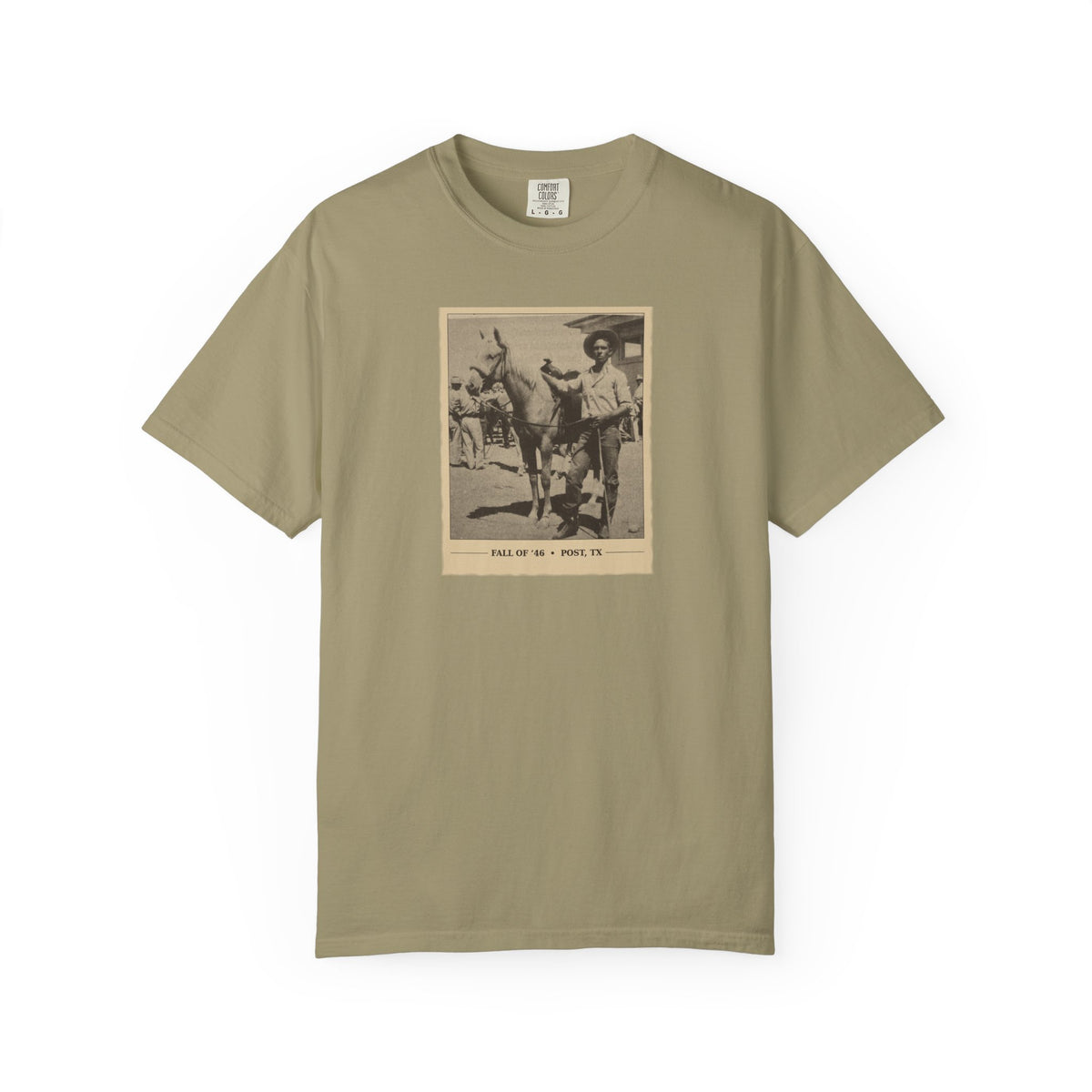 Vintage Cowboy Photo T-Shirt — 'Tales of the West' Garment-Dyed Tee