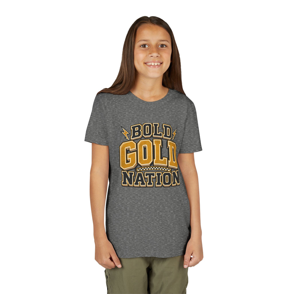 Youth Tee — Bold Gold Nation Graphic Kids Shirt