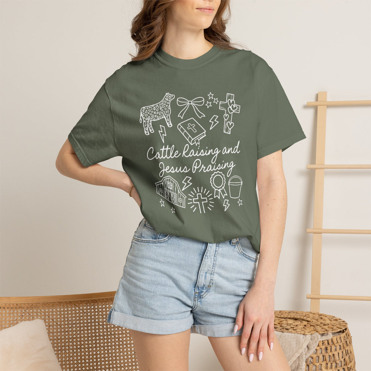 Cattle Raising and Jesus Praising T-Shirt