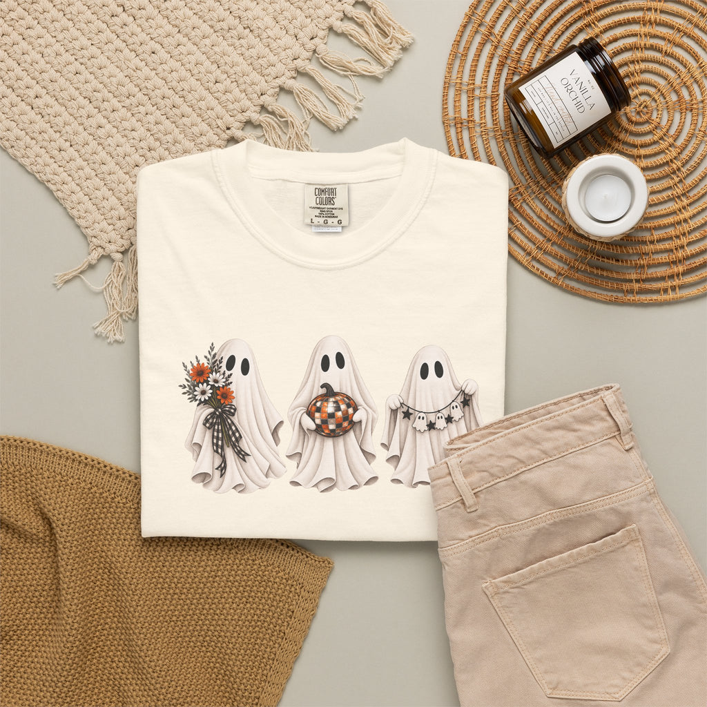 Ghost Trio Halloween T-Shirt — Cute Spooky Costume Candy Design