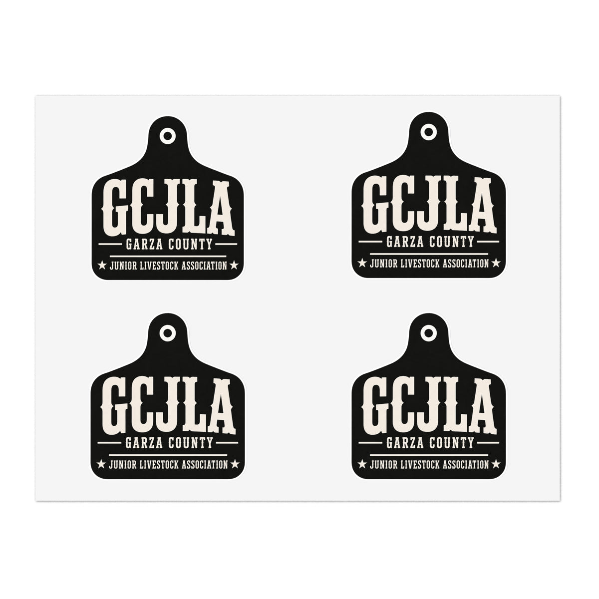 Sticker Sheet — GCJLA Garza County Junior Livestock Association Tag Design