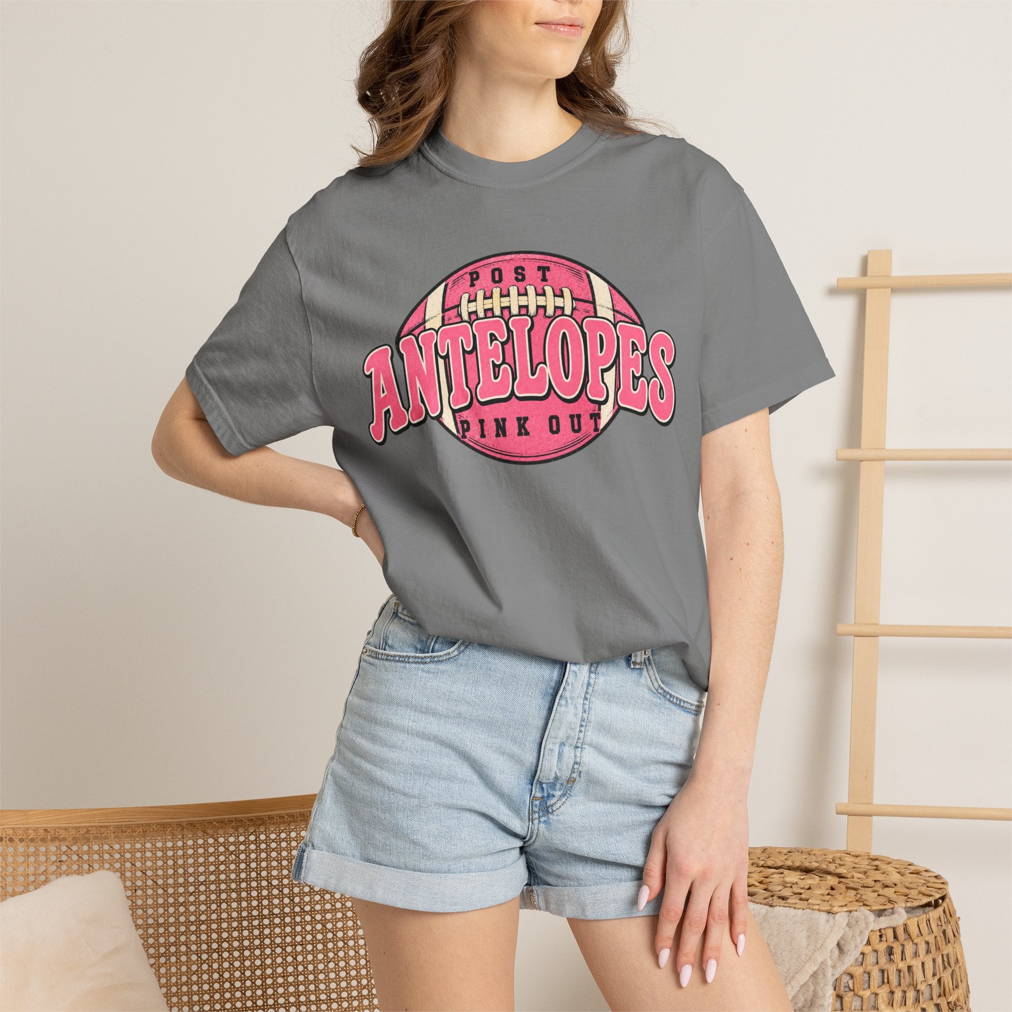 Antelopes Pink Out Football T-Shirt — Vintage Team Game Day Tee