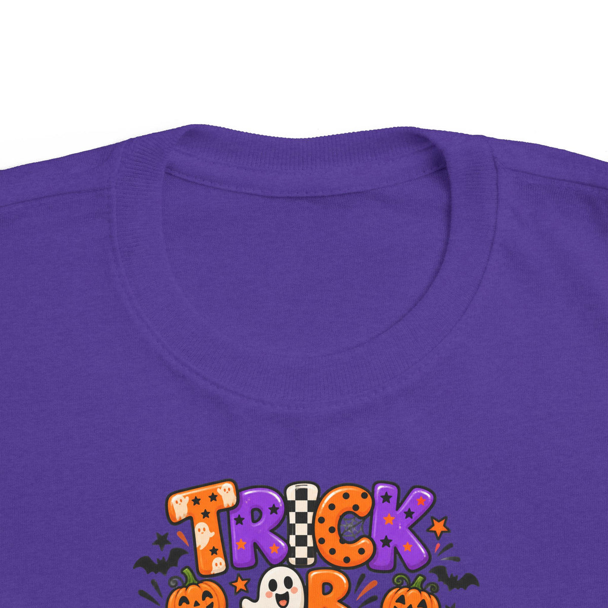 Toddler Halloween Tee - Colorful "Trick or Treat" Candy Pumpkin Design