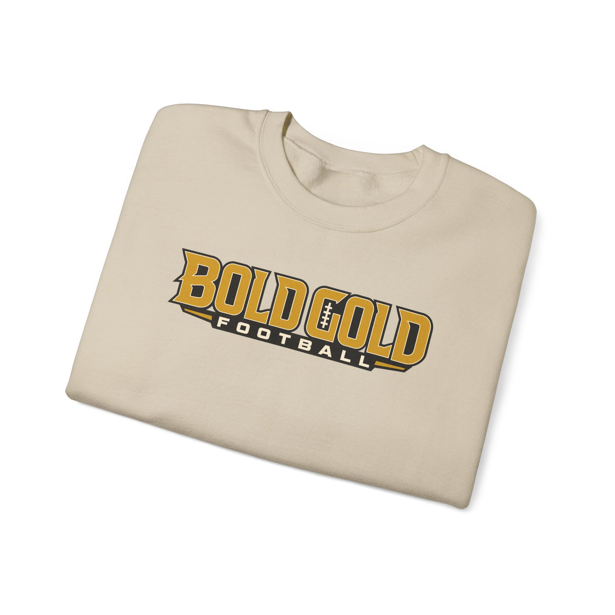 Bold Gold Football Crewneck Sweatshirt — Vintage Collegiate Sports Pullover