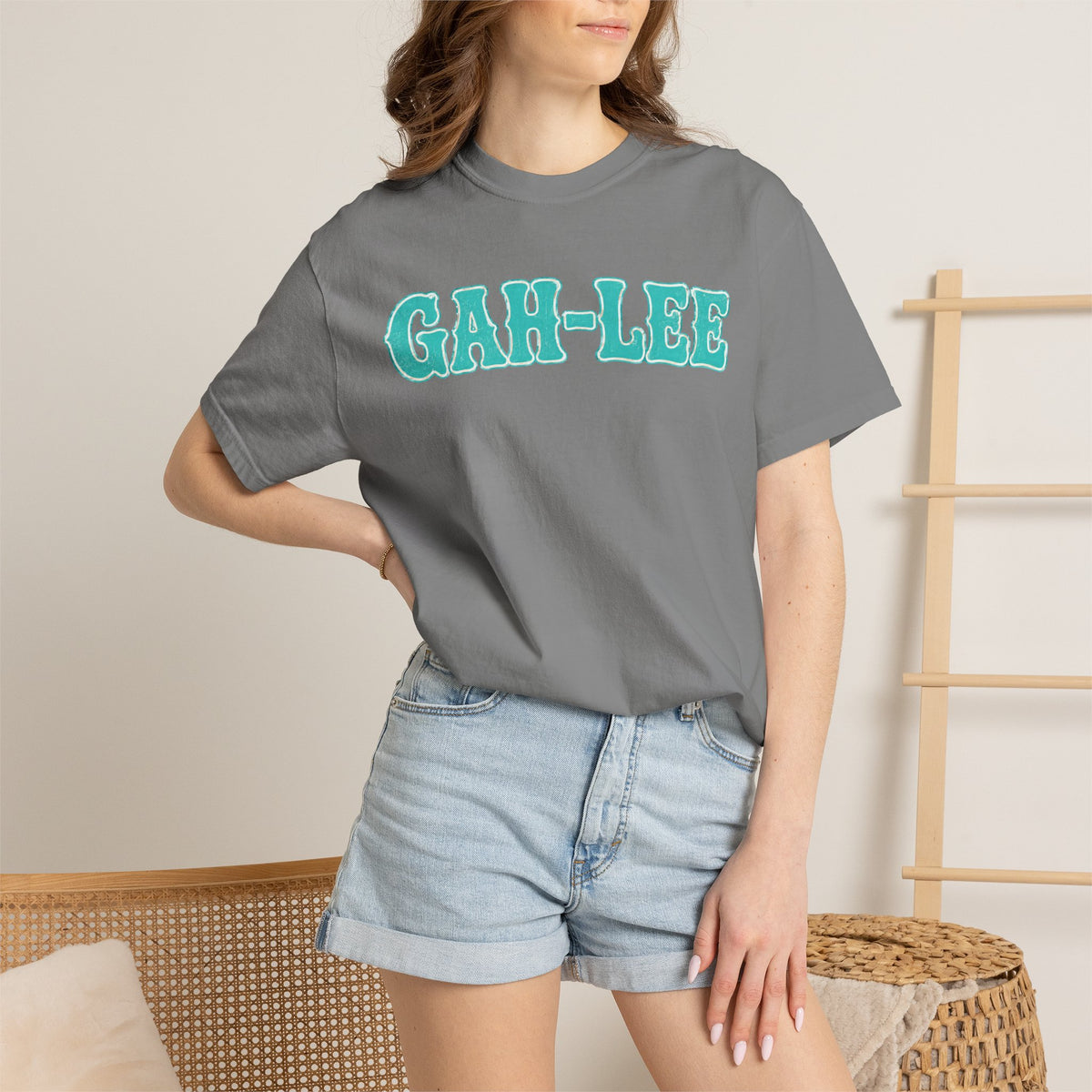 GAH-LEE Graphic T-Shirt — Funny Text Tee, Retro Collegiate Style