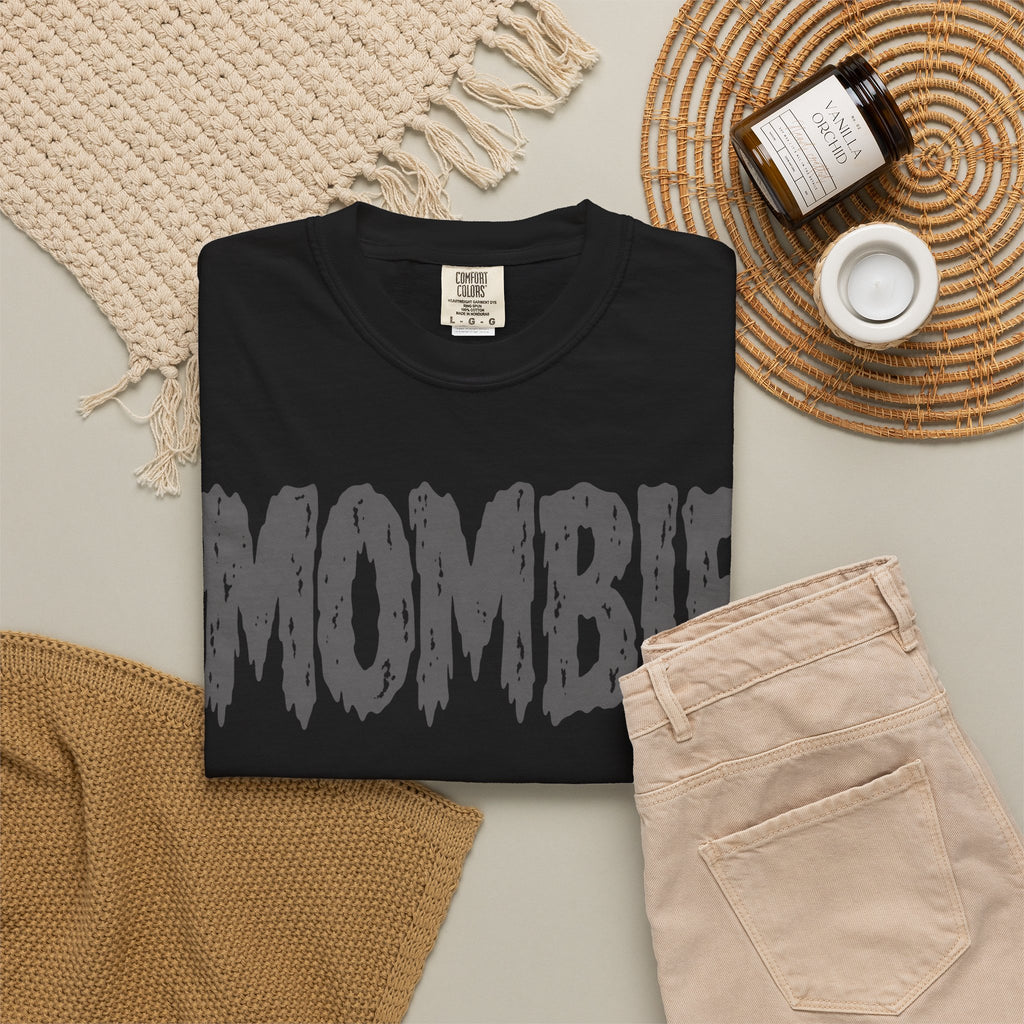 Mombie Graphic T‑Shirt — Funny Mom Zombie Tee for Halloween & New Parents