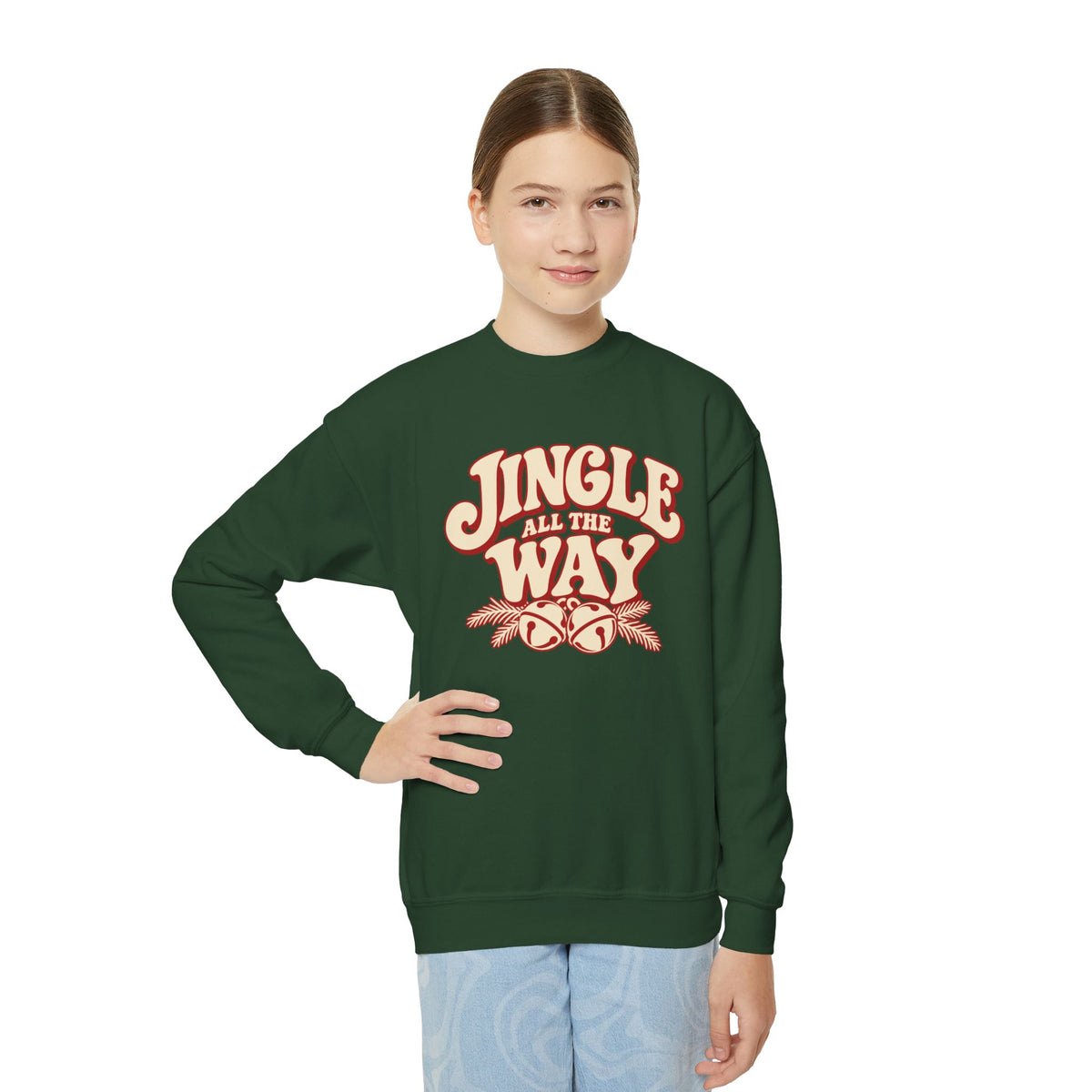 Youth Jingle All the Way Christmas Crewneck Sweatshirt