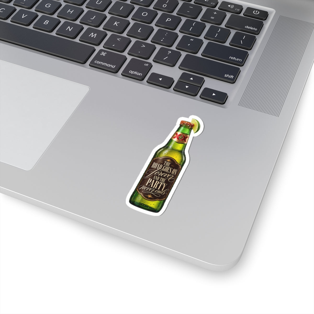The Road Goes on Forever - Beer Bottle Kiss-Cut Sticker