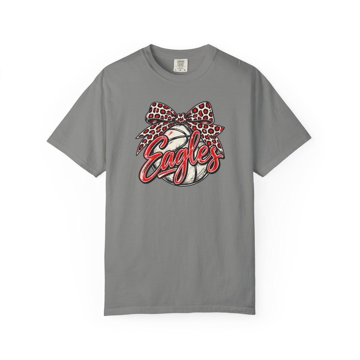 Eagles Volleyball T-Shirt with Leopard Bow Graphic