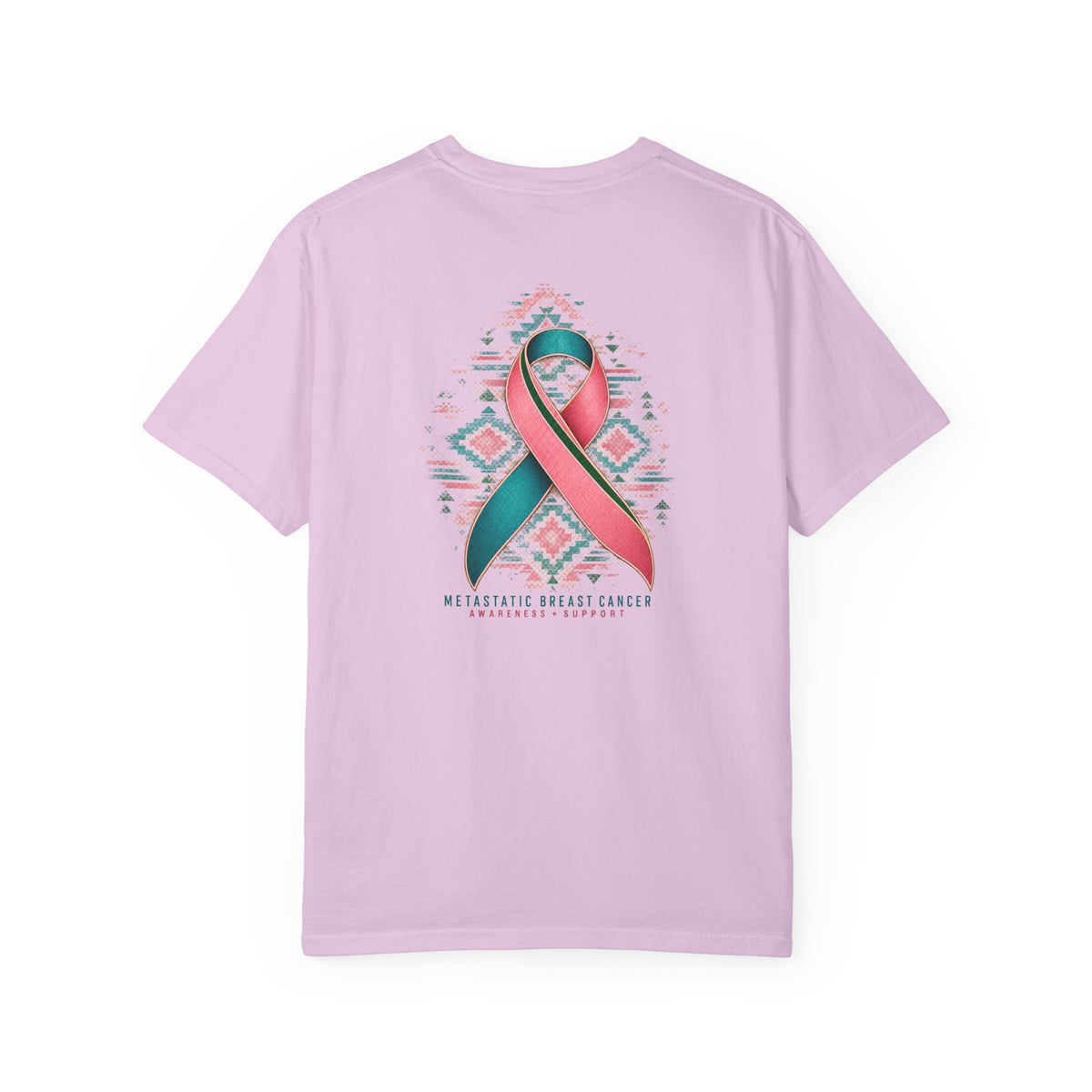 Metastatic Cancer Awareness Ribbon T‑Shirt — Garment‑Dyed Support Tee