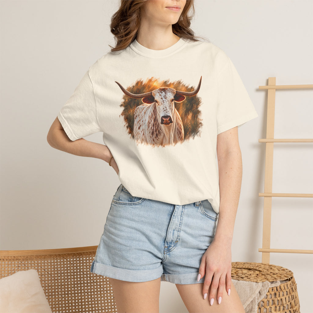 Longhorn Painting T-Shirt — Rustic Texas Cattle Graphic Tee