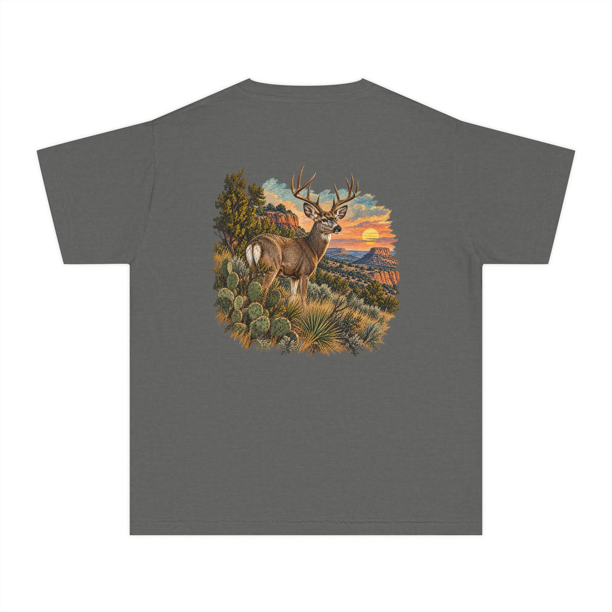 Youth Tee — Caprock Critters Mule Deer at Sunset