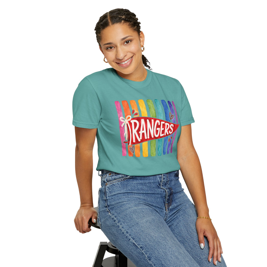 Rangers Rainbow Pennant T-Shirt — Pride School Spirit Tee