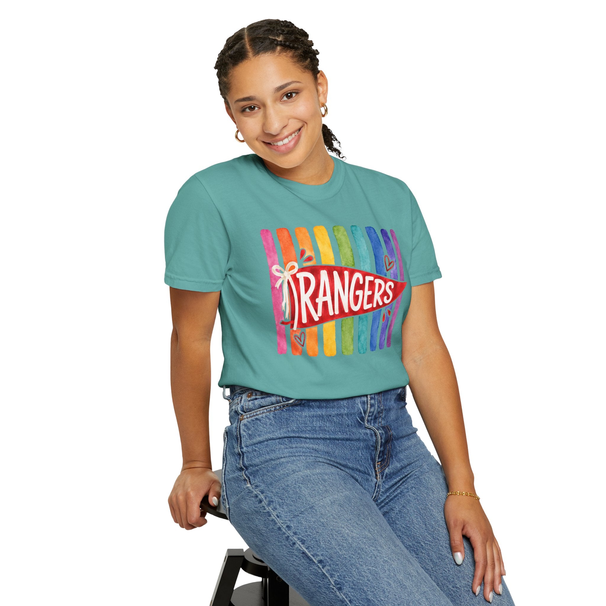 Rangers Rainbow Pennant T-Shirt — Pride School Spirit Tee