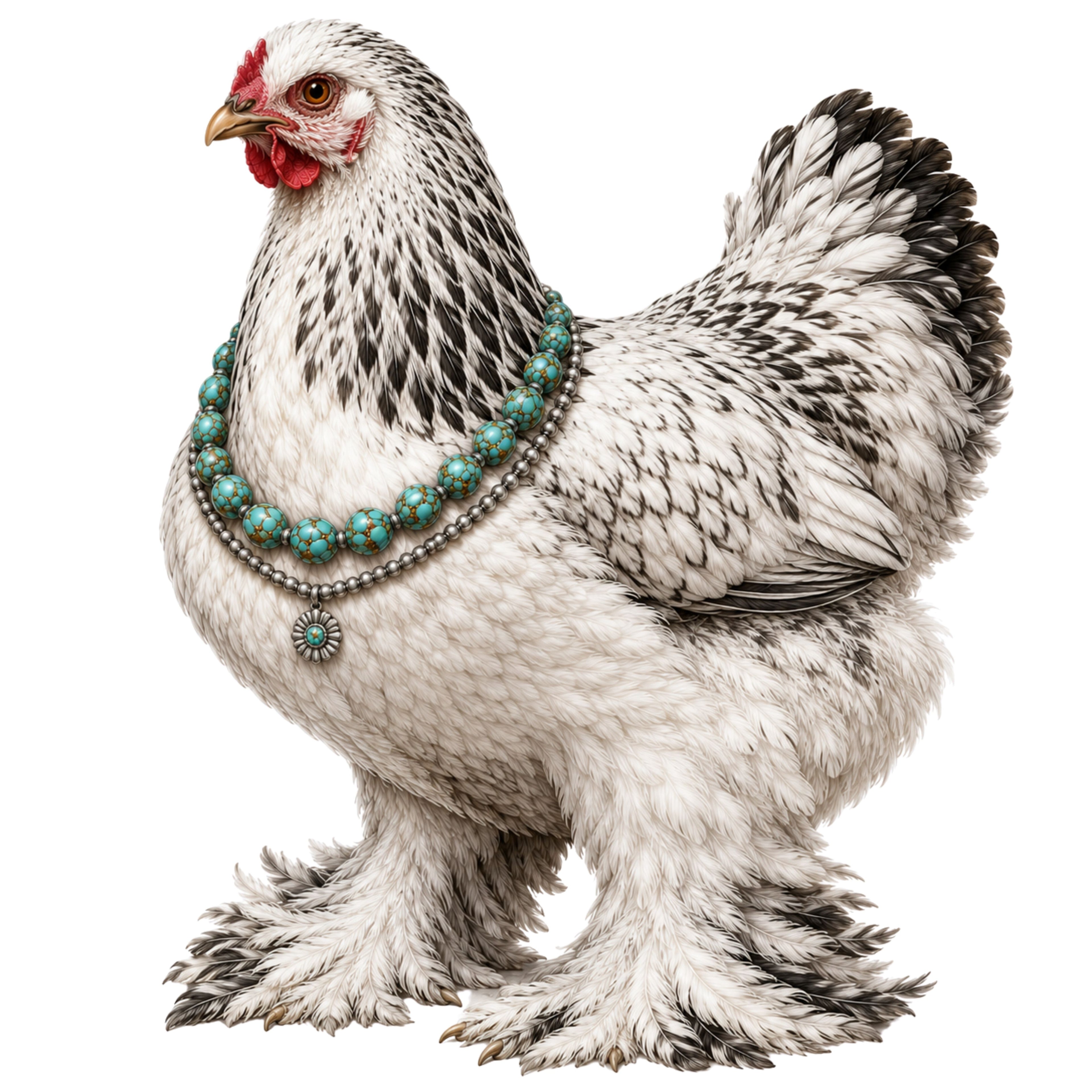 Feather Foot Turquoise Chicken Queen T-Shirt
